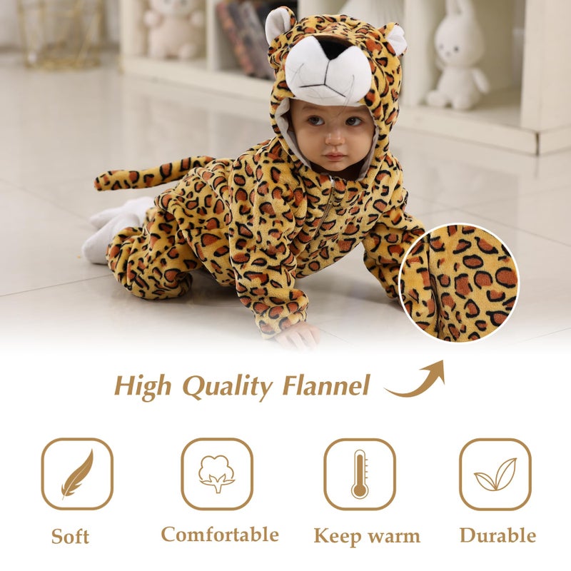 TONWHAR Unisex-Baby Animal Onesie Costume Cartoon Animal Outfit Homewear Kids' One-Piece Rompers(2-3T, Jaguar) - Image 4